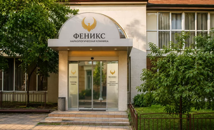 Вход в наркологическую клинику «Феникс» в Сысерти